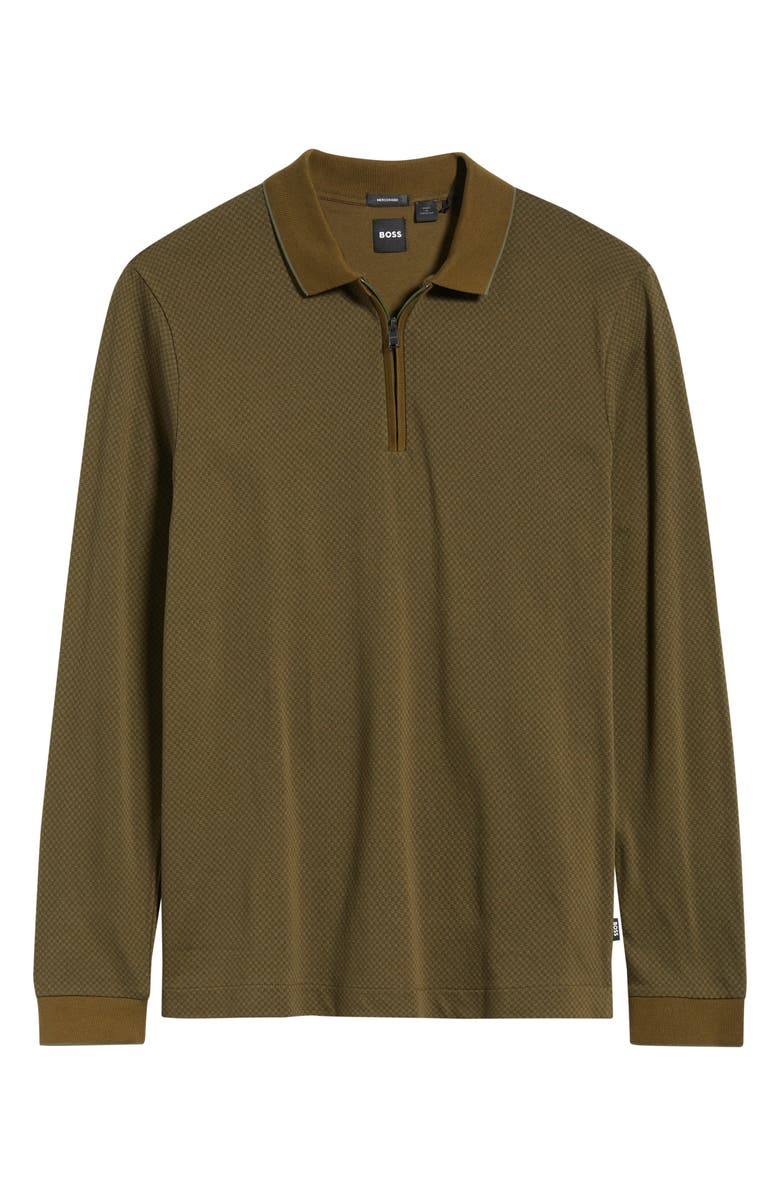 BOSS Peduzzi Half Zip Cotton Sweater, Alternate, color, Green