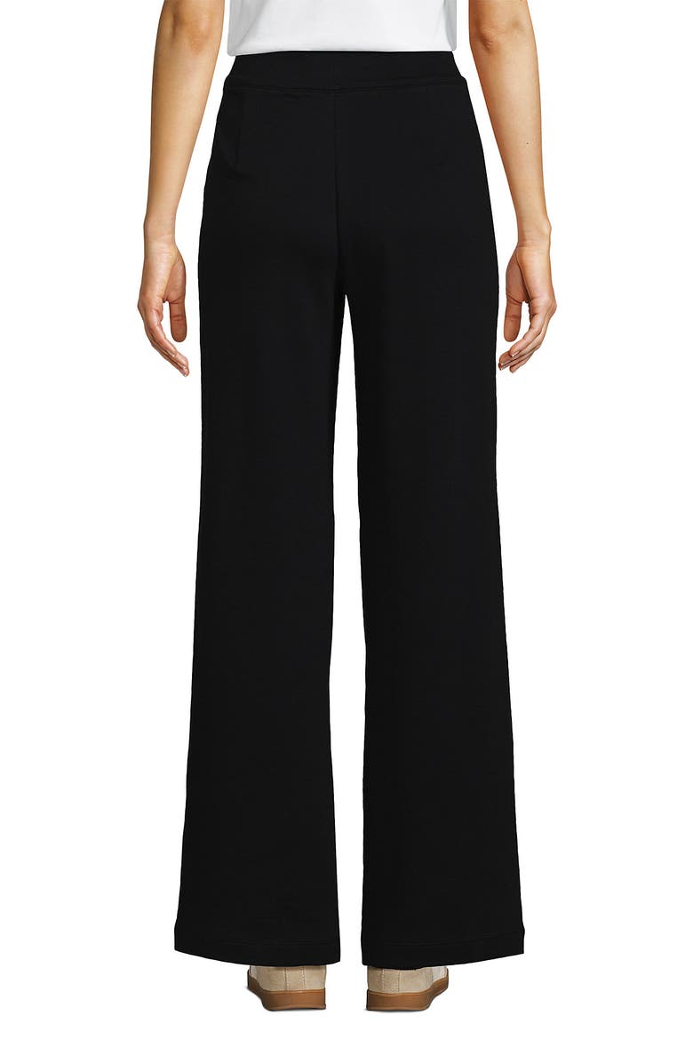 Knit High Rise Pleated Wide Leg Pants, Alternate, color, Black