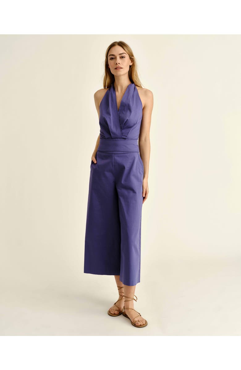 Cartolina Olive Halter Top, Alternate, color, Coastal Indigo