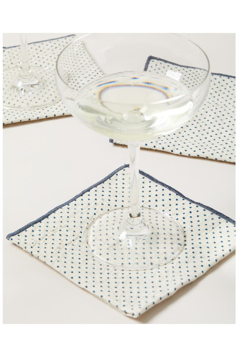 Set of 4 Dot Cotton Cocktail Napkins, Alternate, color, NAVY