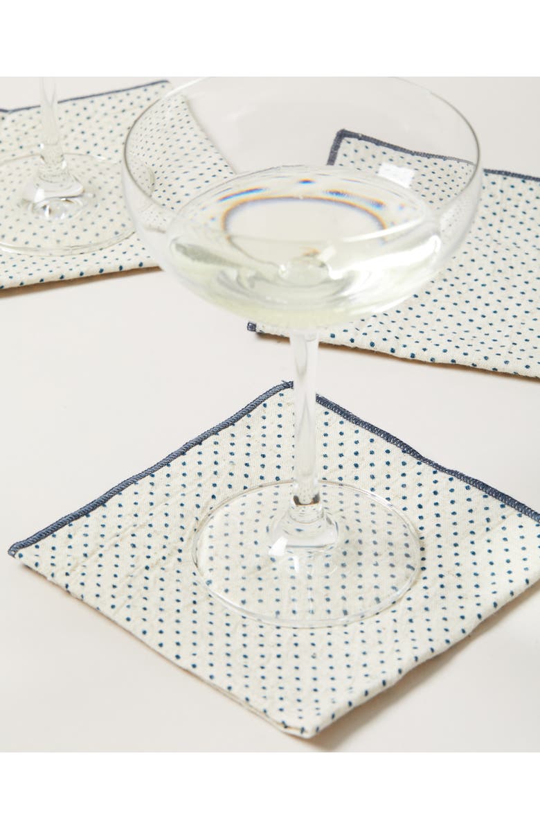 Farmhouse Pottery Set of 4 Dot Cotton Cocktail Napkins, Alternate, color,