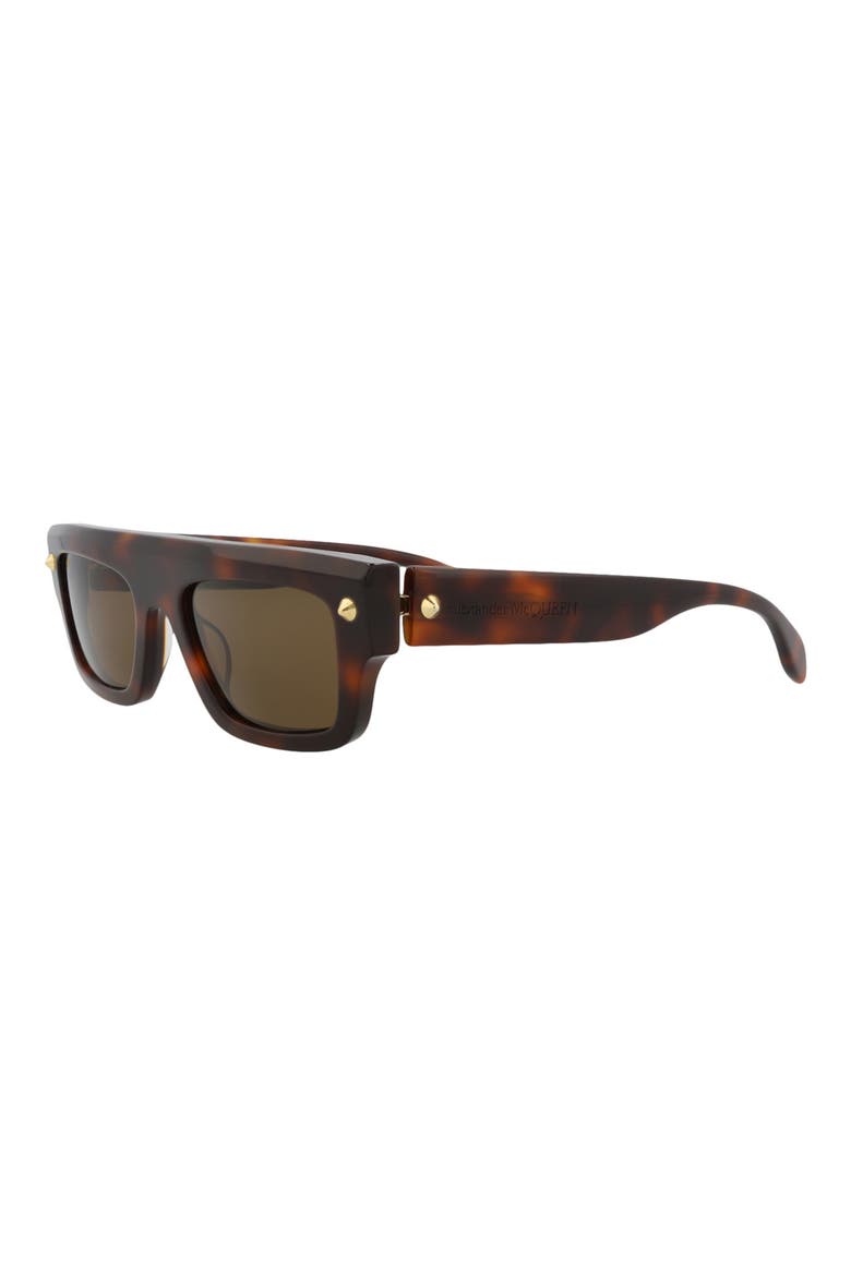 52mm Rectangular Sunglasses, Alternate, color, HAVANA HAVANA BROWN