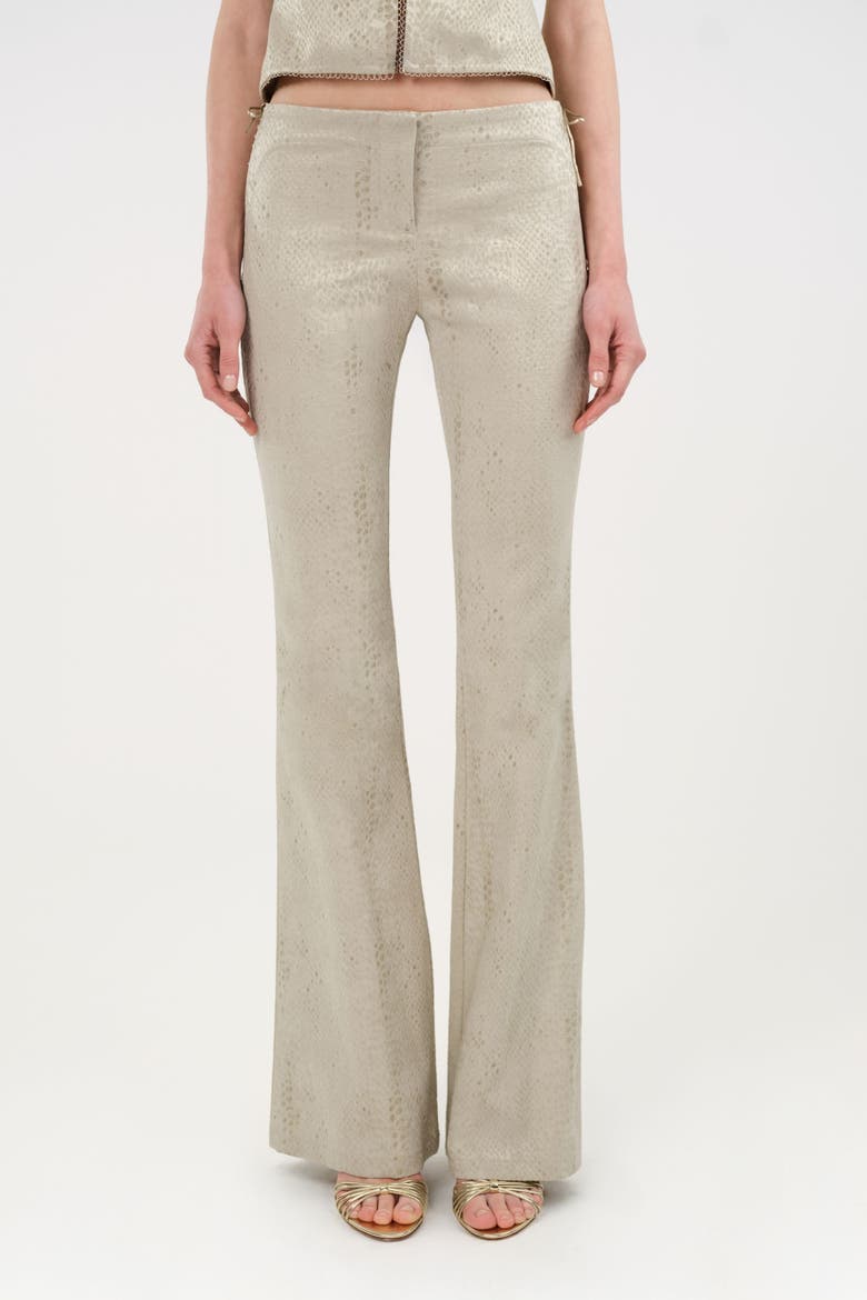 Snake Print Jacquard Flare Trousers, Main, color, Multi-Colored
