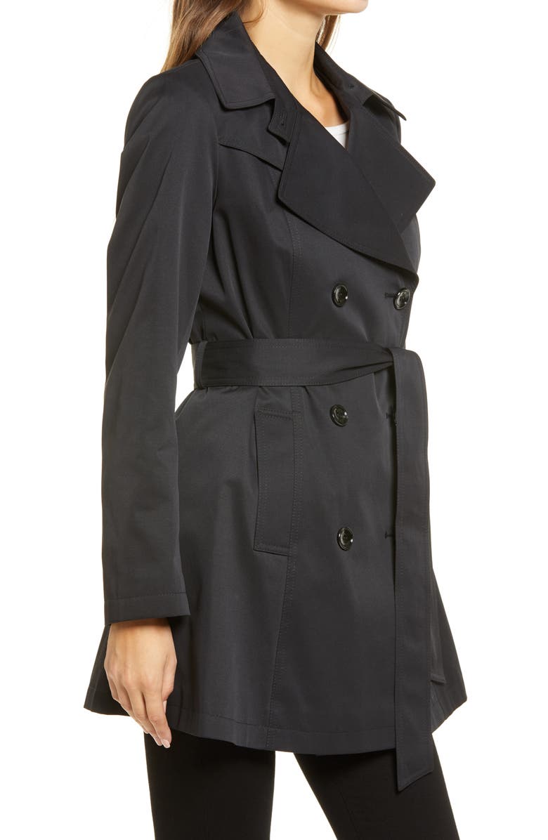 Via Spiga Double Breasted Belted Raincoat, Alternate, color,