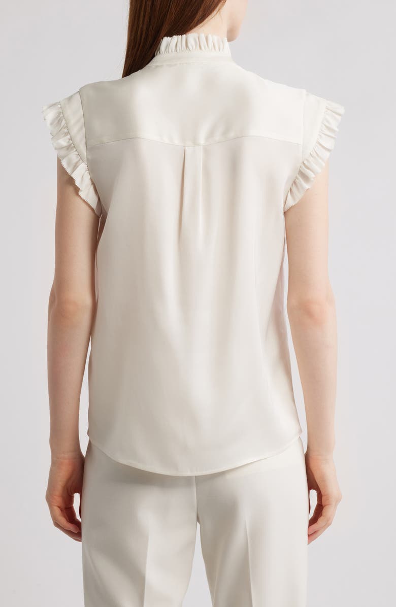 Elie Tahari The Chloe Ruffle Floral Stretch Silk Button-Up Shirt, Alternate, color, 