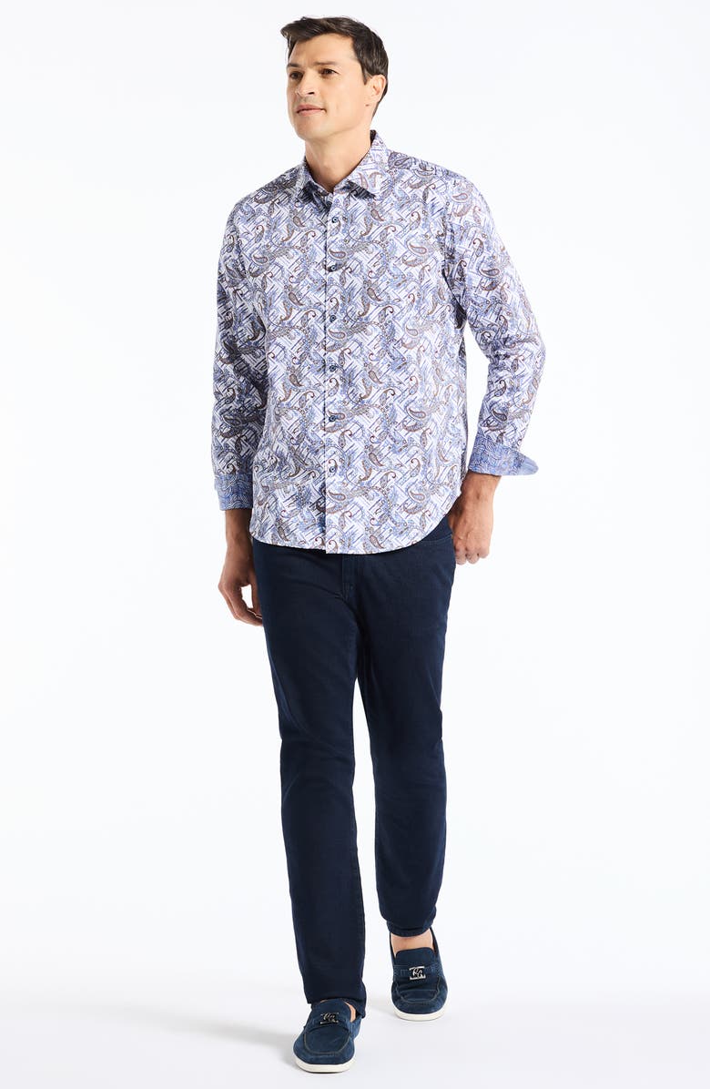 Robert Graham Wylder Long Sleeve Button-Up Shirt, Alternate, color, White/ Blue Multi