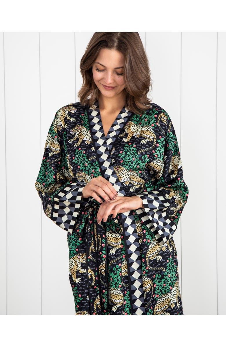 Printfresh Eco Satin Robe, Alternate, color, Ink