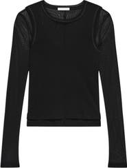 Helmut Lang Layered Mesh Long Sleeve T-Shirt