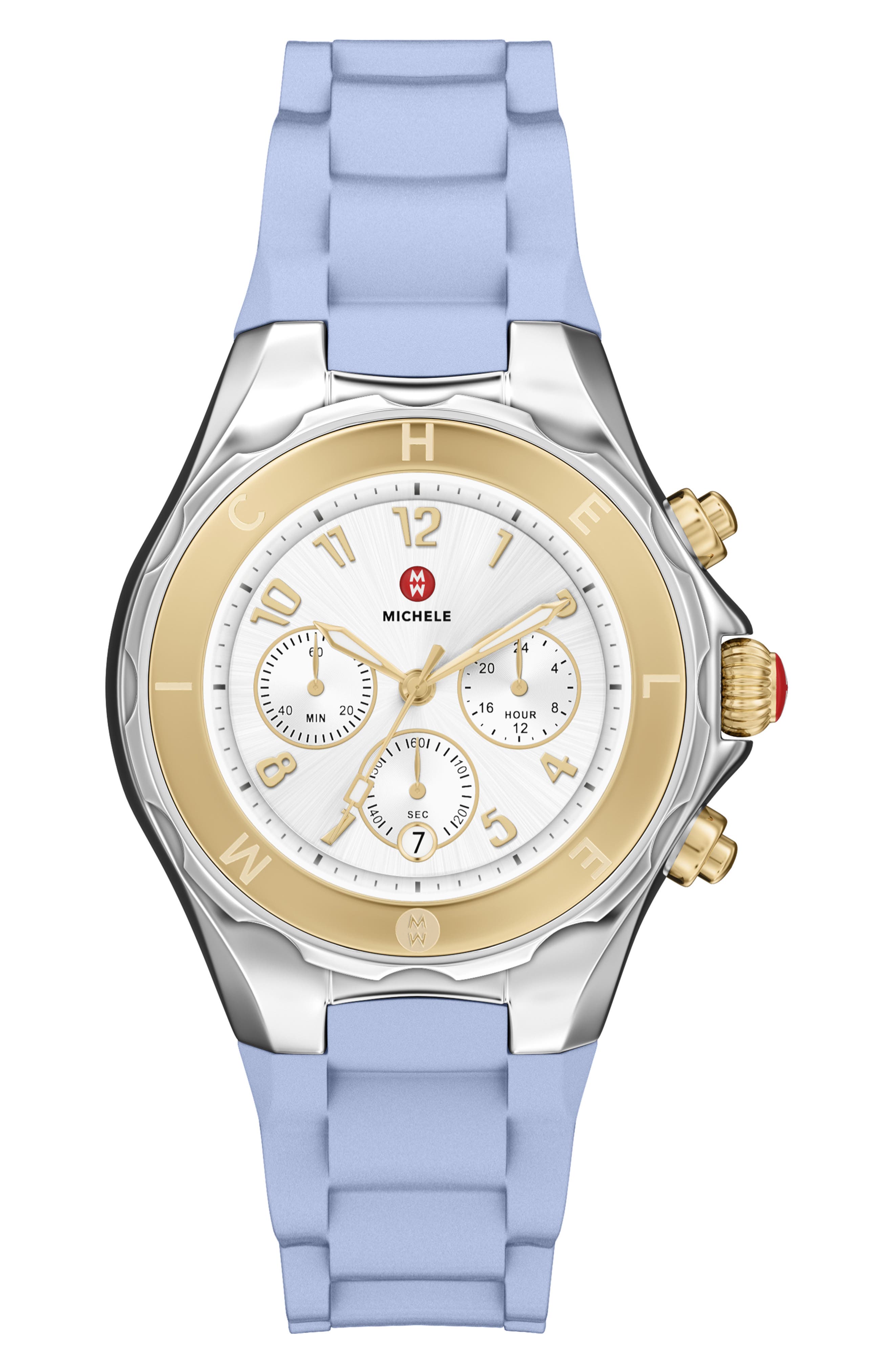 Jellybean Chronograph Silicone Strap Watch, 40mm