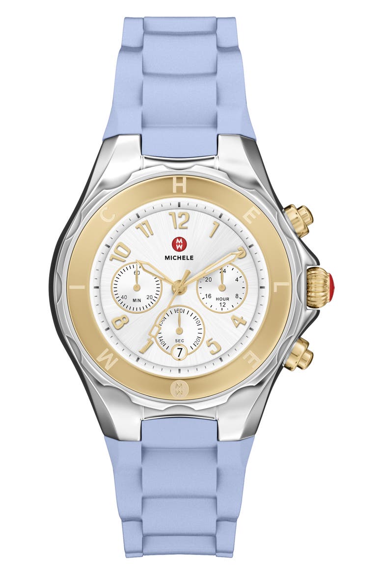 Jellybean Chronograph Silicone Strap Watch, 40mm, Main, color, GOLD