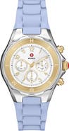 MICHELE Jellybean Chronograph Silicone Strap Watch, 40mm