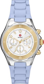 MICHELE Jellybean Chronograph Silicone Strap Watch