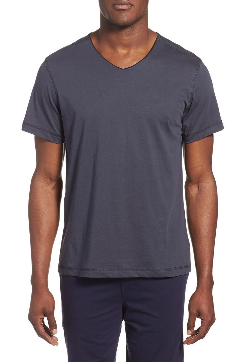 Peruvian Pima Cotton V-Neck T-Shirt, Main, color, INK
