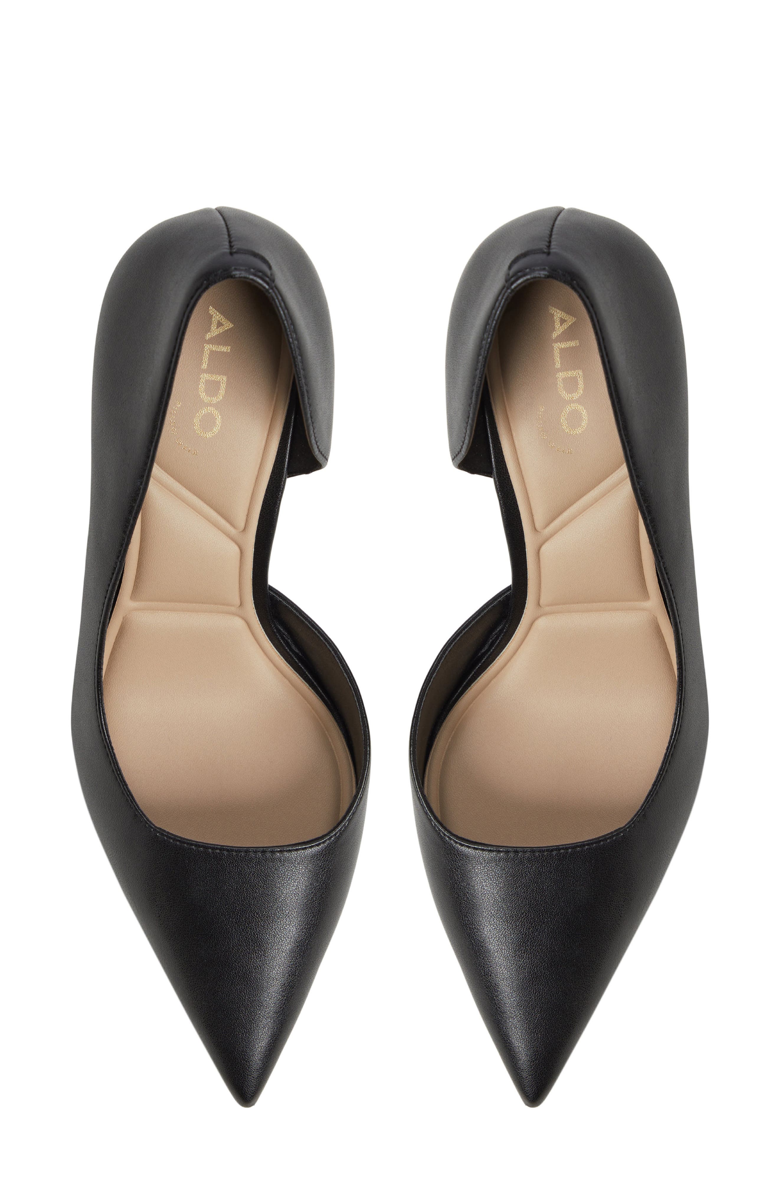 ALDO Livianna Half d'Orsay Pointed Toe Pump, Alternate, color, Black