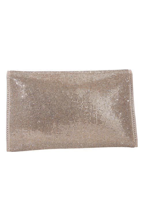 Berness Rhinestone Envelope Clutch In Gold