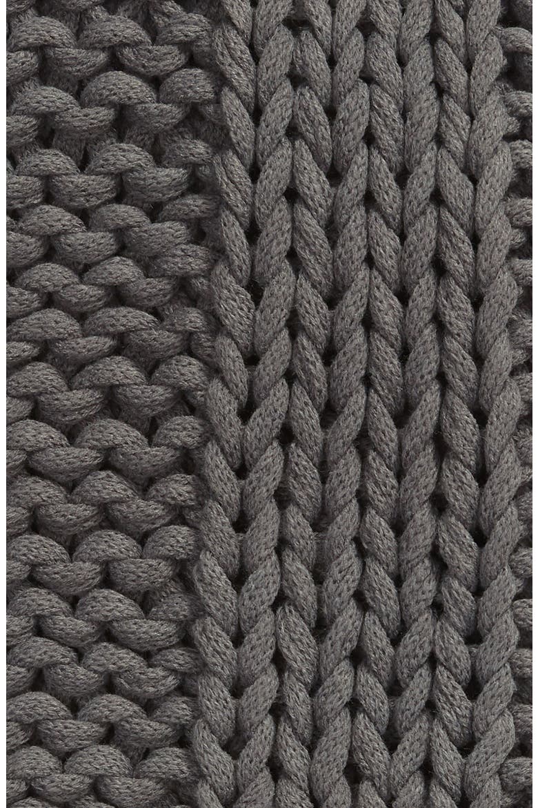 Jersey Rope Ribbed Throw Blanket, Alternate, color, GREY ONYX