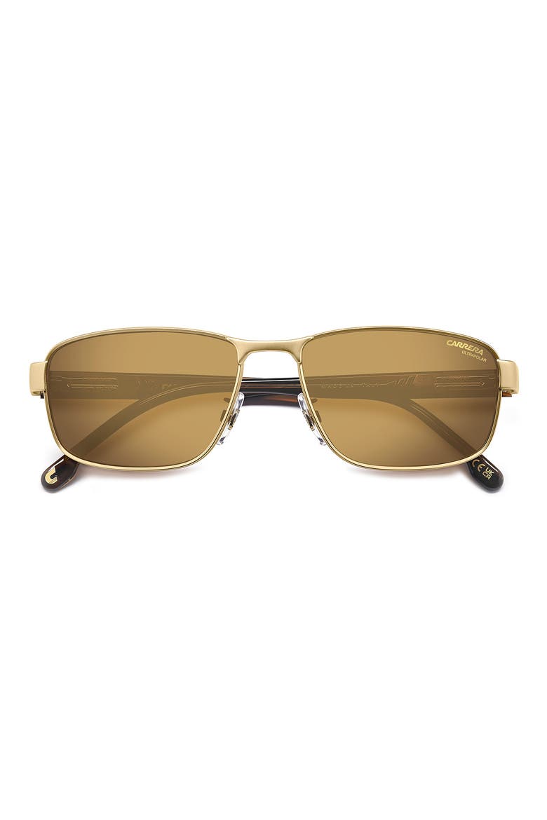 C Flex 58mm Polarized Rectangular Sunglasses, Alternate, color, MATTE GOLD