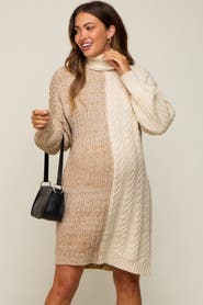 PinkBlush Color Blocked Turtleneck Sweater Dress
