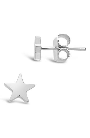 Sterling Forever Sterling Silver Star Studs In Metallic