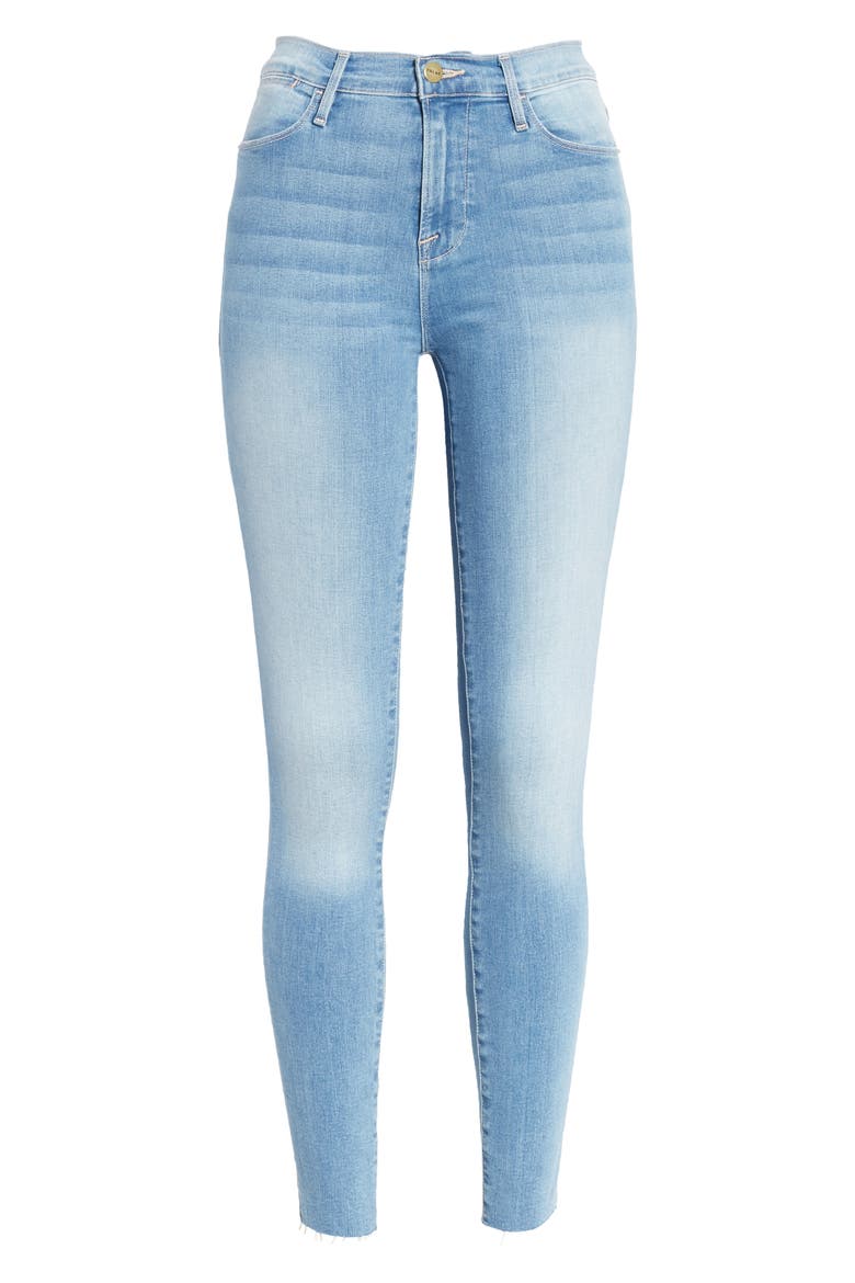 Le High Raw Hem Ankle Skinny Jeans, Alternate, color, EUROPA