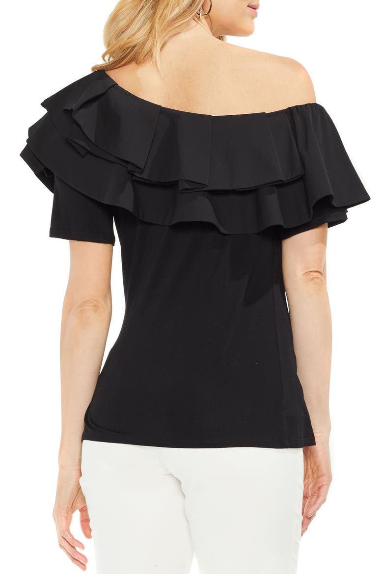 One-Shoulder Ruffle Top, Alternate, color, RICH BLACK