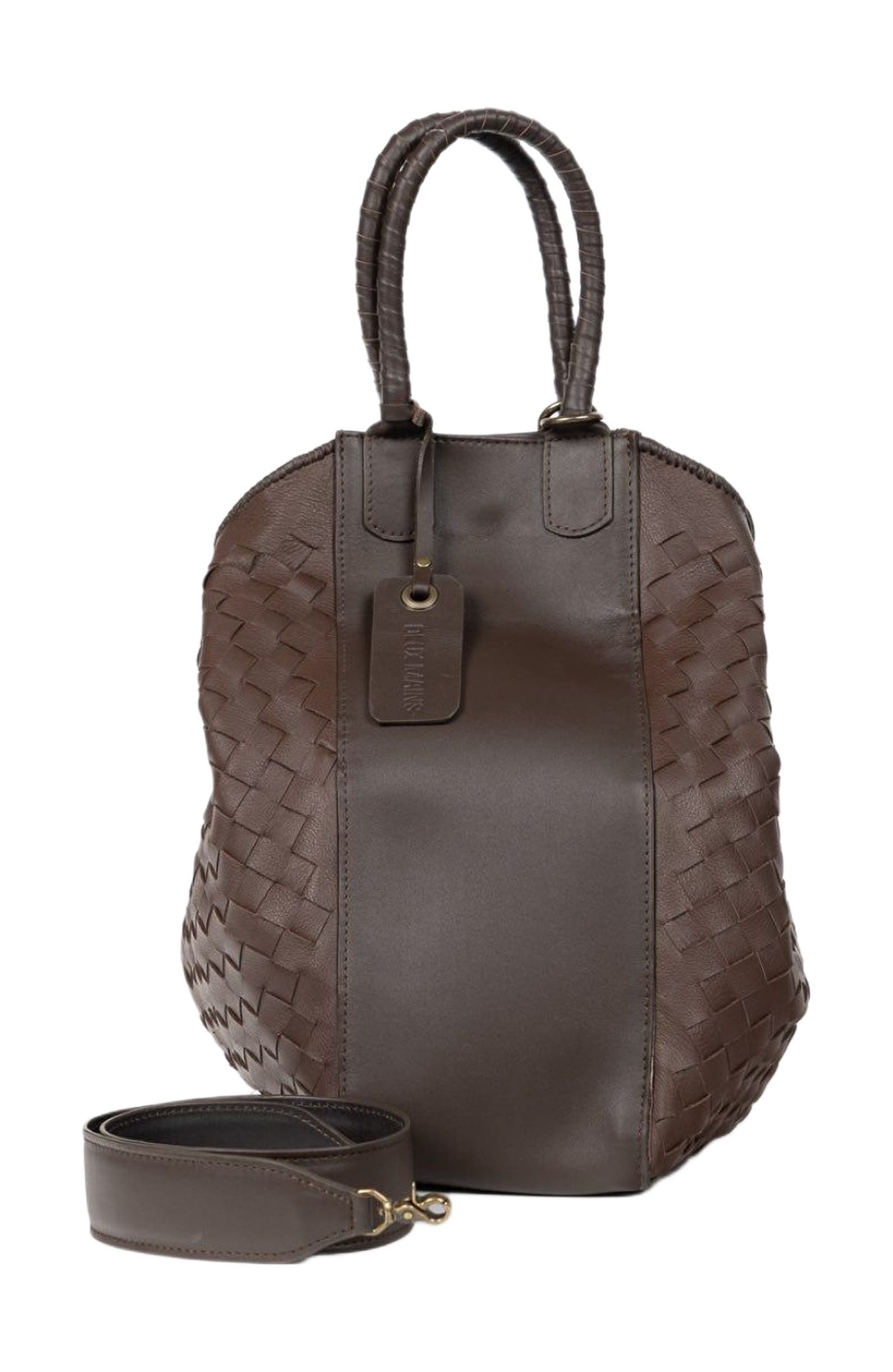 Deux Mains All Day Leather Tote, Alternate, color, Dark Brown