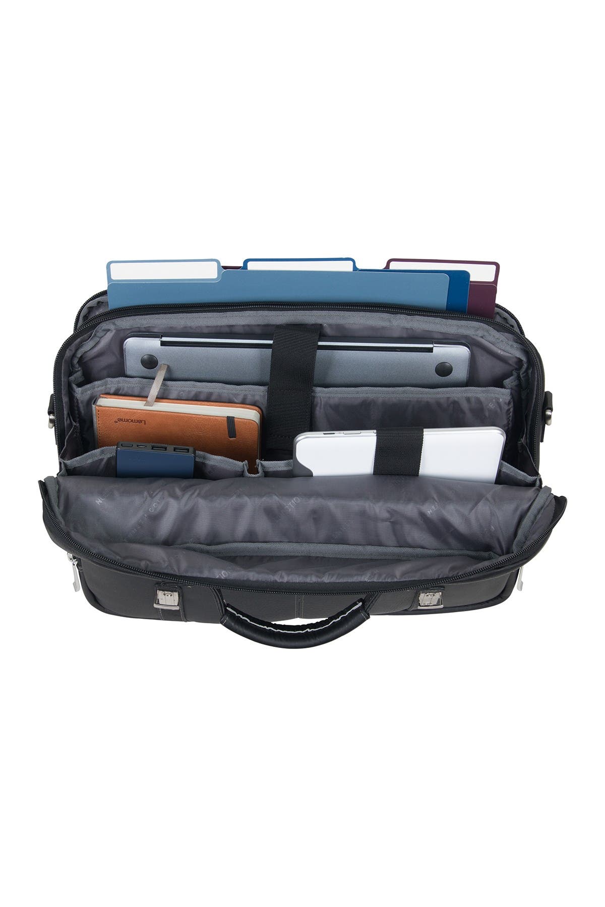 Kenneth Cole Reaction Double Gusset Flapover Colombian Leather Laptop Bag, Alternate, color, 