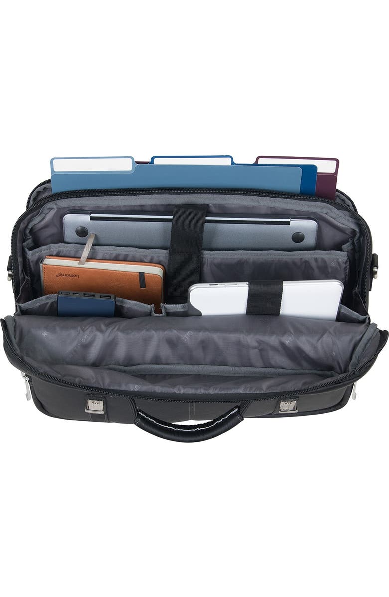 Kenneth Cole Reaction Double Gusset Flapover Colombian Leather Laptop Bag, Alternate, color,