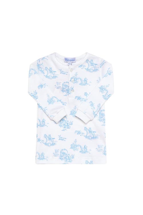Nellapima Blue Toile Baby Pajamas In Blue