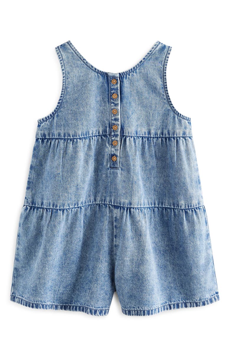 NEXT Kids' Tiered Denim Romper, Main, color, 
