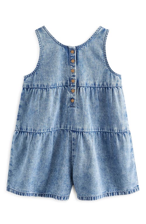 Next Kids' Tiered Denim Romper In Blue
