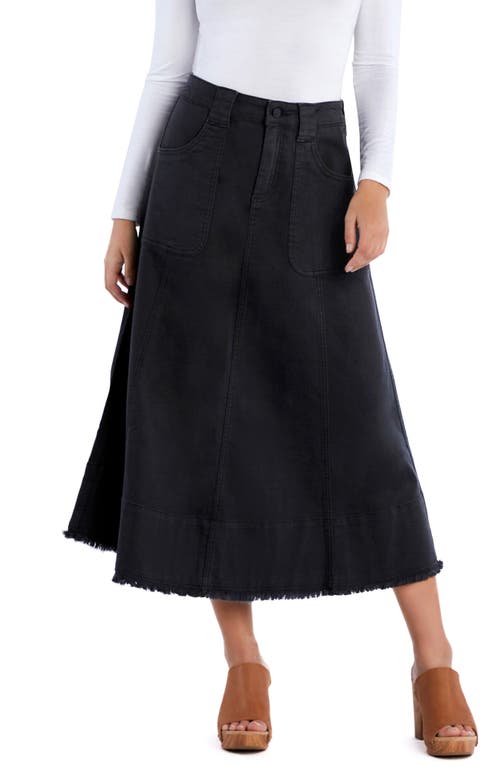 WASH LAB DENIM WASH LAB DENIM PATCH POCKET DENIM MIDI SKIRT