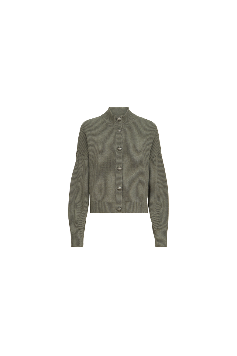 Cashmere English rib cardigan with monili, Alternate, color, Origano