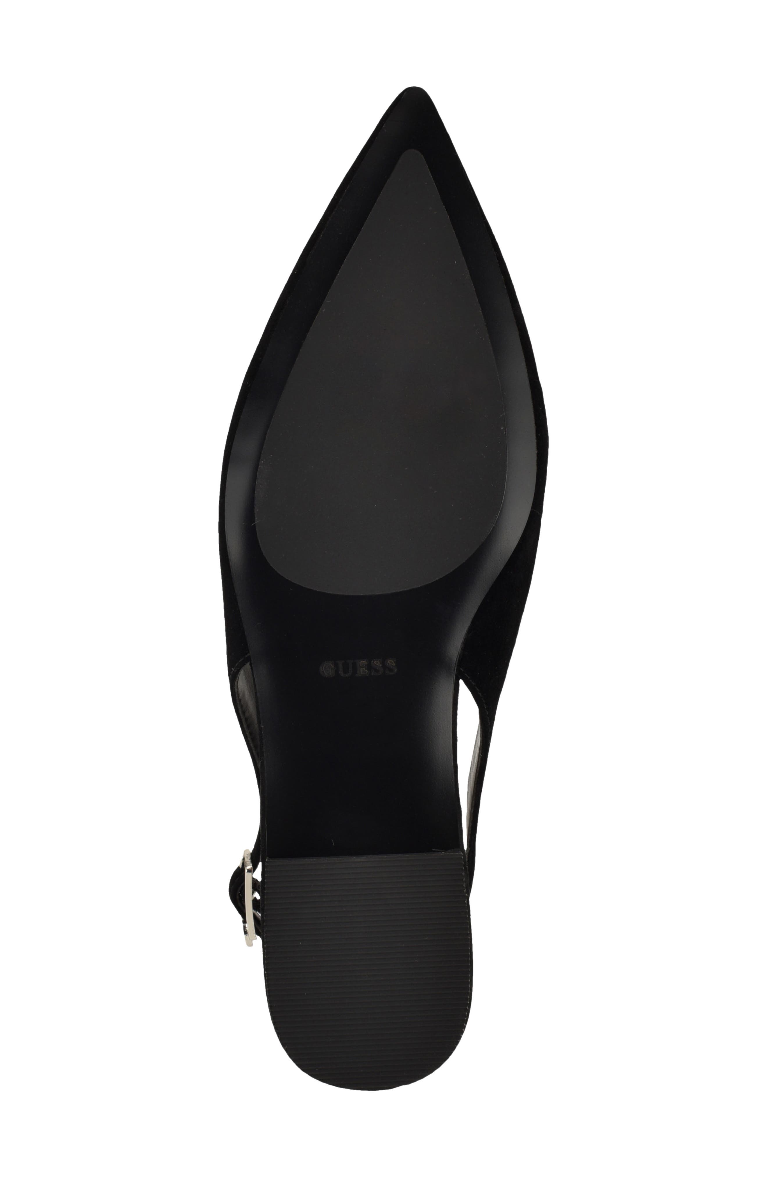 GUESS Dorazio Slingback Pointed Toe Flat, Alternate, color, Black