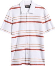 BOSS Pitti Stripe Short Sleeve Button-Up Shirt