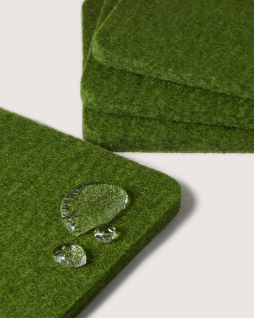 Graf & Lantz Graf Lantz Bierfilzl Merino Wool Square Coaster Multi 4 Pack In Loden Green