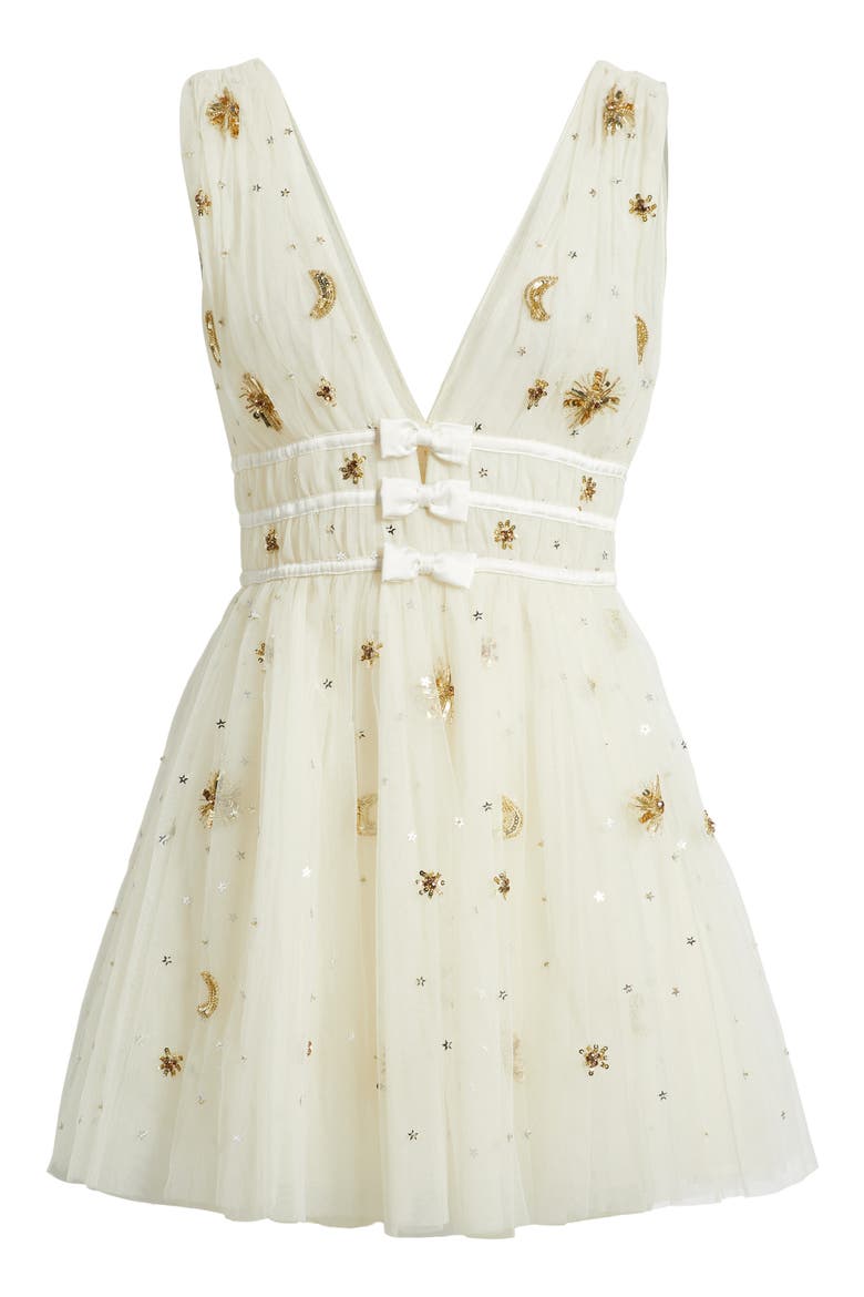 Lawton Embellished Tulle Minidress, Alternate, color, LUNAR GOLD