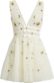 LoveShackFancy Lawton Embellished Tulle Minidress