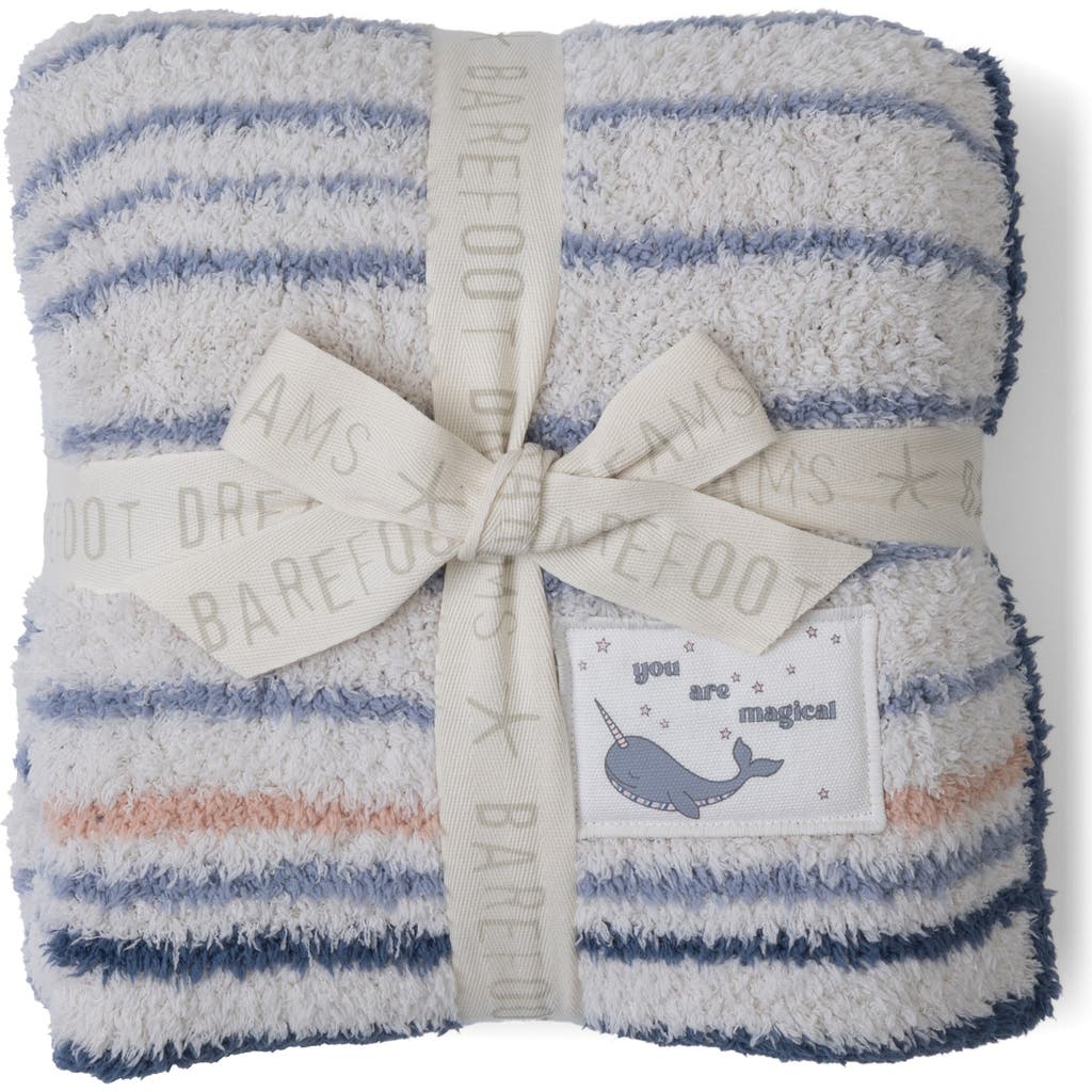 BAREFOOT DREAMS BAREFOOT DREAMS COZYCHIC® NARWHAL STRIPE STROLLER BLANKET