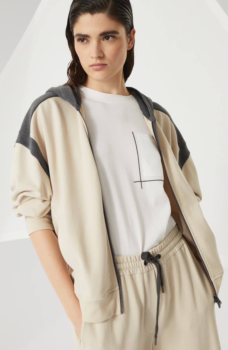 Brunello Cucinelli Smooth cotton French terry sweatshirt, Alternate, color, 