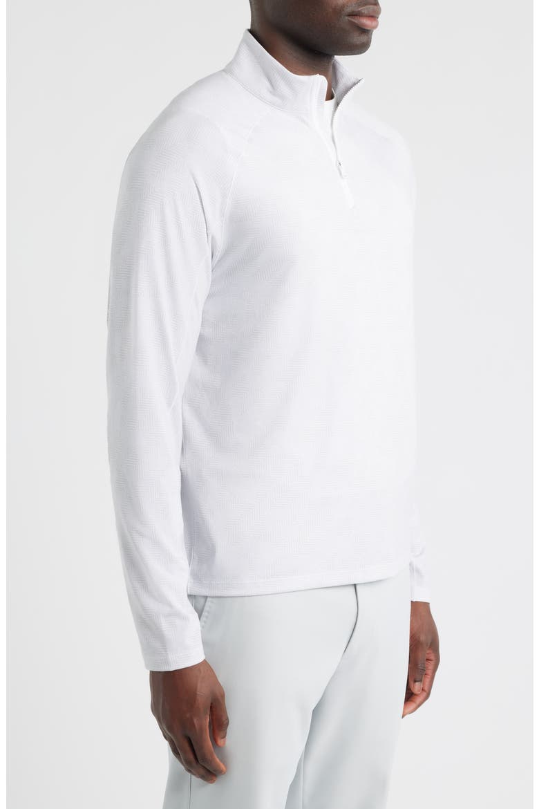 Viktor Waffle Camo Print Quarter Zip Pullover, Alternate, color, WHITE