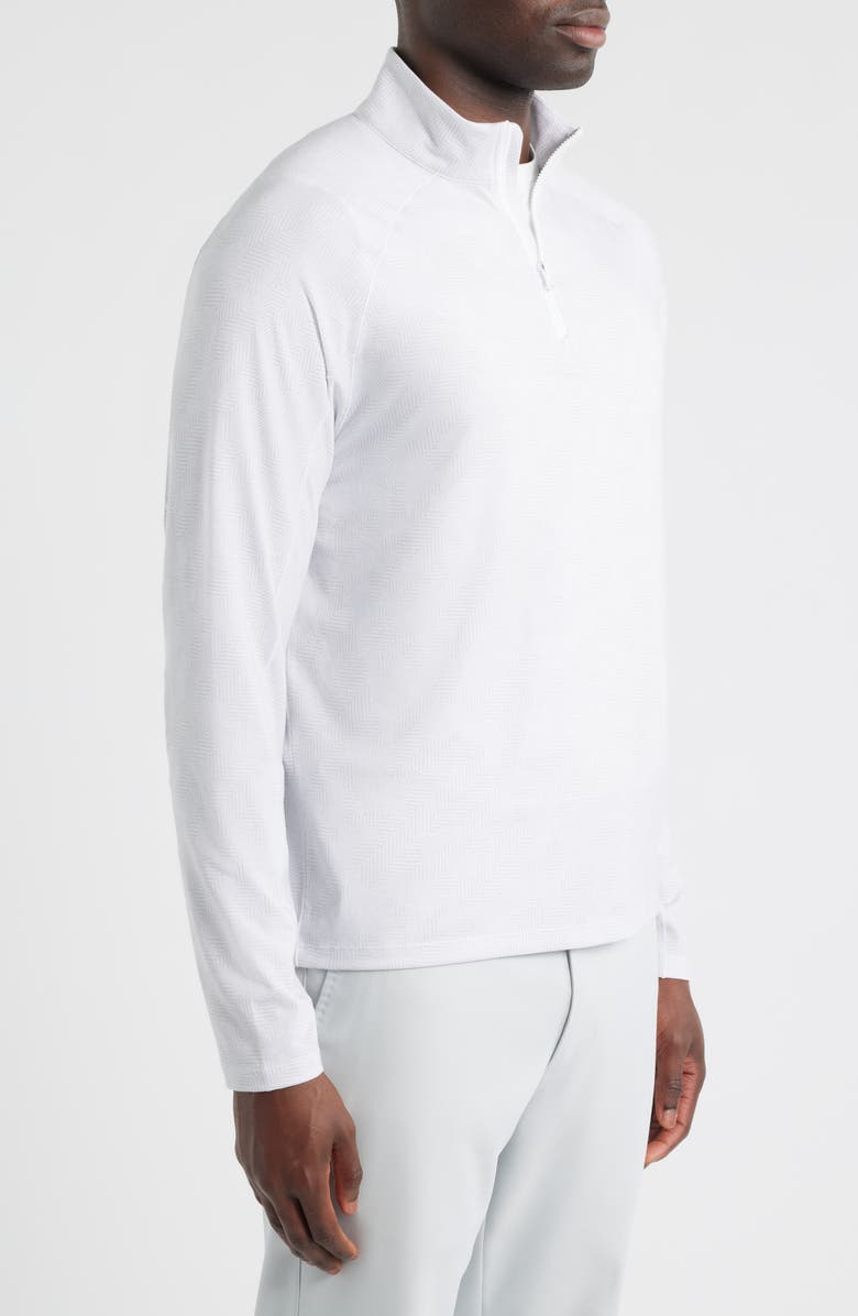 johnnie-O Viktor Waffle Camo Print Quarter Zip Pullover, Alternate, color, White