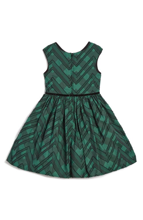 Pippa & Julie Kids' Textured Plaid Party Dress In Green