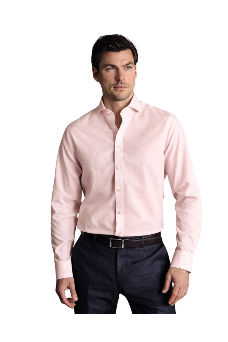 Non-Iron Poplin Gingham Shirt, Main, color, Pink