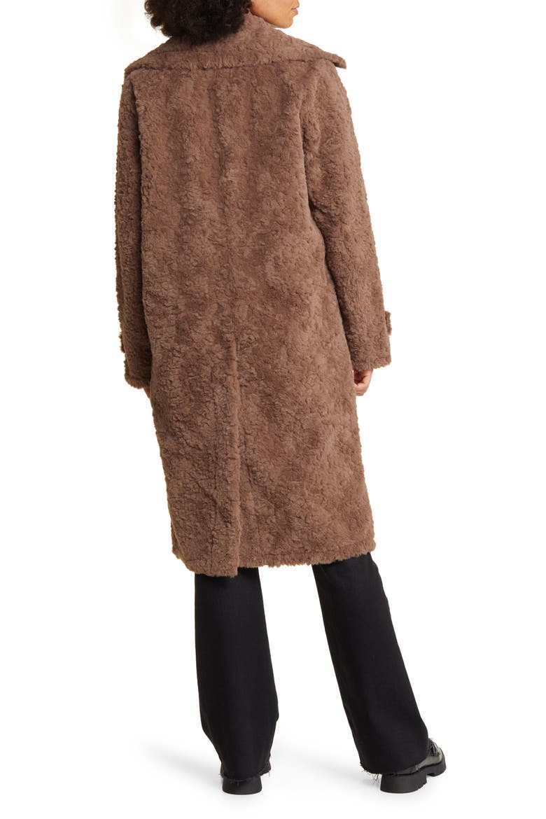 Faux Shearling Longline Coat, Alternate, color, MINK