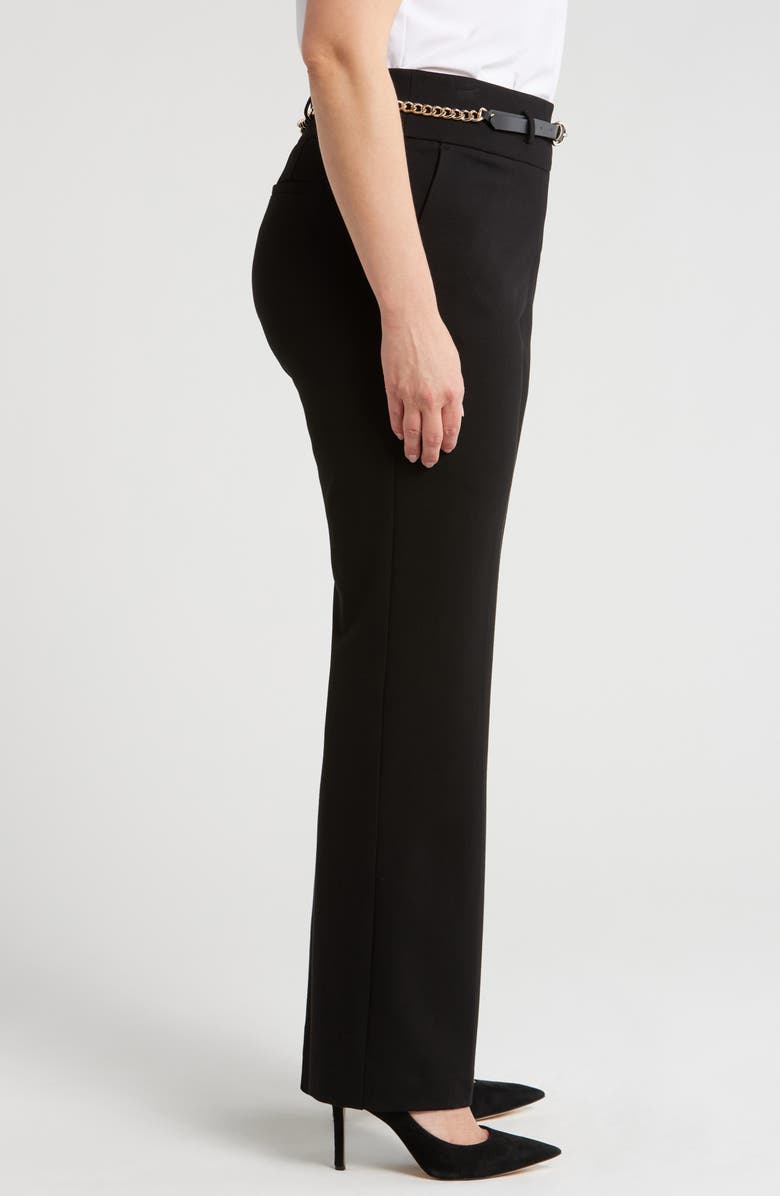 Anne Klein Chain Belt High Waist Wide Leg Pull-On Pants, Alternate, color, 