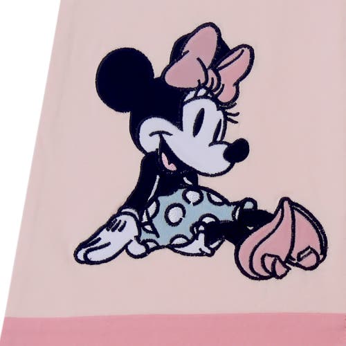 Lambs & Ivy Disney Baby Minnie Mouse Appliqued Cotton Wearable Blanket In Pink