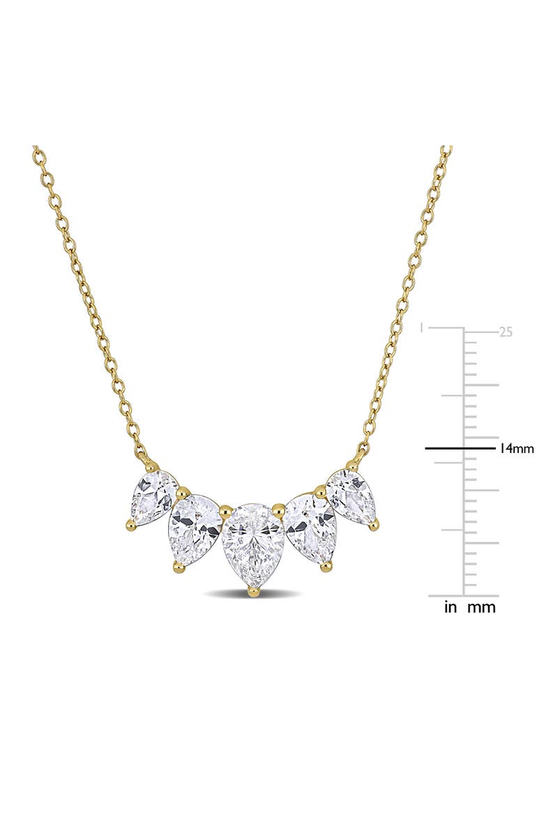 DELMAR Lab-Created White Sapphire Pendant Necklace, Alternate, color, White