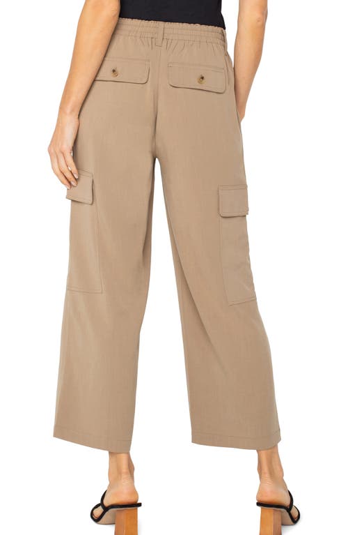 Liverpool Los Angeles High Waist Crop Wide Leg Cargo Pants In Palo Santo