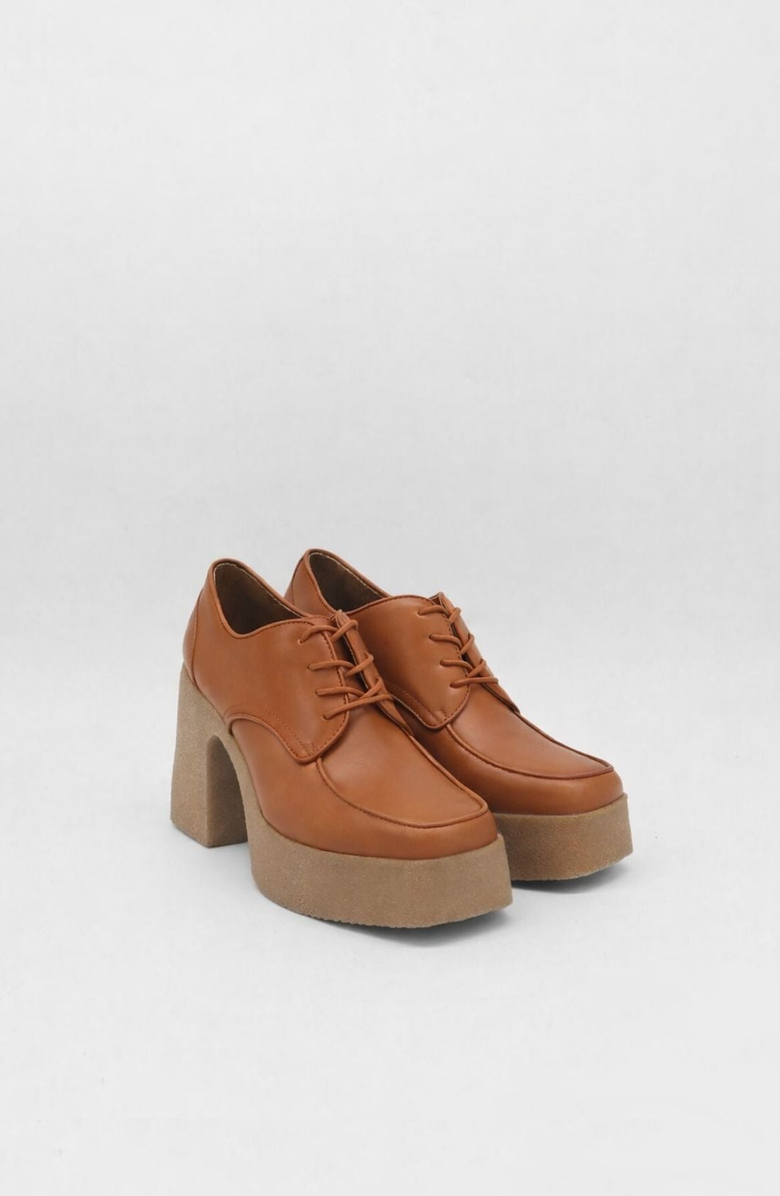 STIVALI NEW YORK Pregiata Platform Lace-Ups, Main, color, Cognac